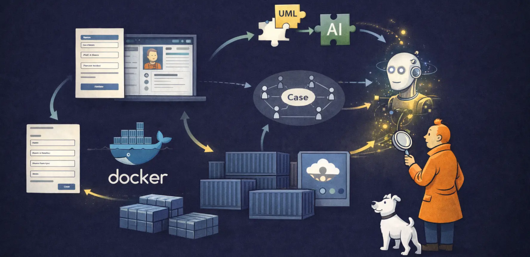 Hero-bild som visualiserar lokal AI- och CRM-stack